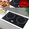 Double Induction Cooktop, Portable Double Burner Cooktop Digital 1400W Ceramic