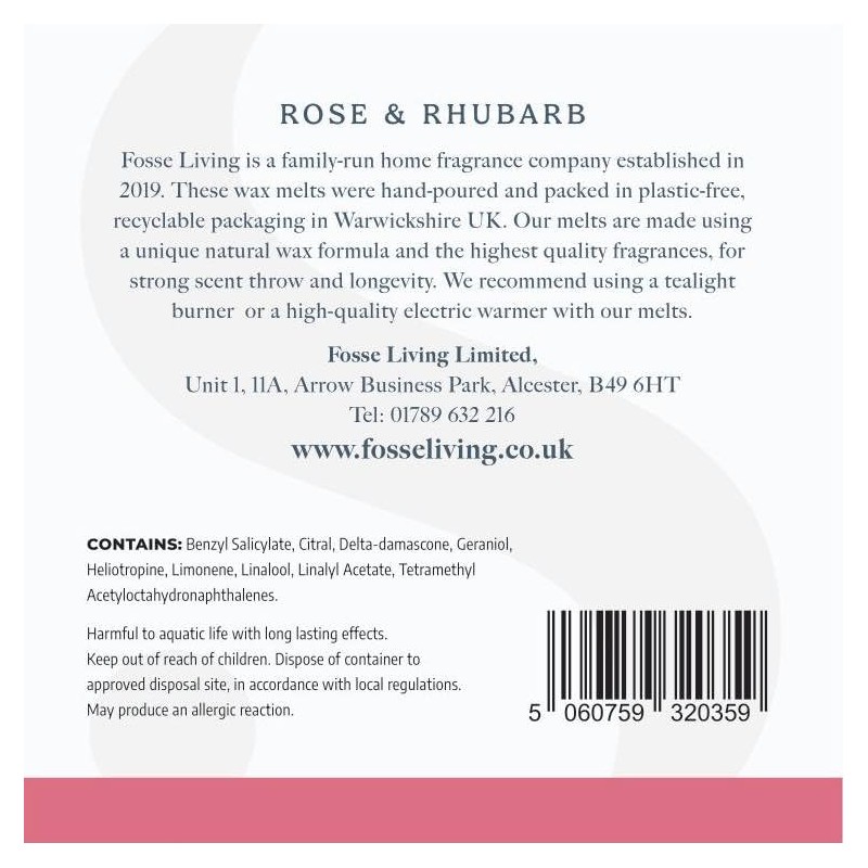 Rose & Rhubarb Strong Scented Wax Melts 16 Pack -
