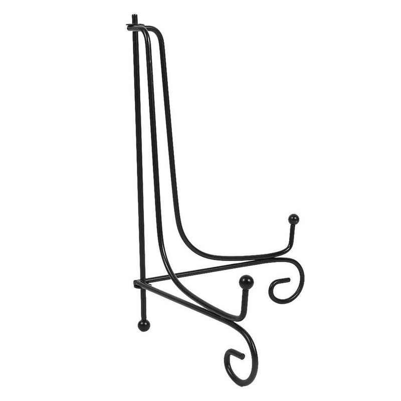SagaSave 1PC Table Top Easel, Black Iron Easel Plate Decorative