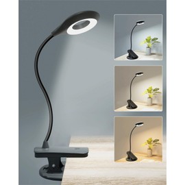 libtit libtit Klemmlampe Bett - Touch Dimmbar Leselampe Buch Klemme Augenschutz Led Klemmleuchte 3 Modi Schwanenhals Bettlampe, USB Aufladbares Akku Leselampe Nachttisch Kinder (Schwarz)