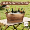 4 Gallon Galvanized Beverage Tub, 2 Pcs Heavy-Duty Copper Ice
