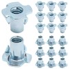 PHITUODA 1/4"-20 T-Nuts, Four Pronged Nut (1/4"-20 x 9/16"), Pack of 50