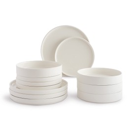 Kaden 12-Piece Modern White Porcelain Dinnerware Set (Service for 4)