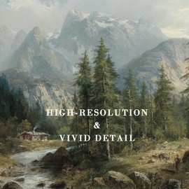 Kizbok Vintage Landscape Wall Art Prints Decor, Rustic Landscape Canvas Prints, Mountain Country Nature Decor Oil Painting Art Pictures for Bedroom, Farmhouse landscape Wall decor for Bathroom Bedroom Gallery Home(8" x 10"-UNFRAMED)