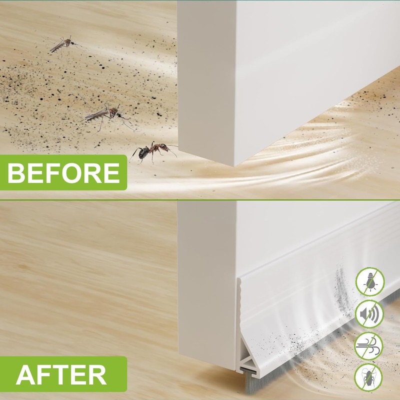 DINGLIAN 2 PCS Door Draft Stopper for Bottom with Brush,