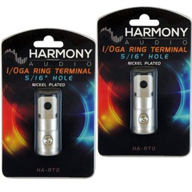 Harmony Audio HA-RT0 Car Stereo Power/Ground 1/0 Gauge 5/16" Ring Terminal Pair