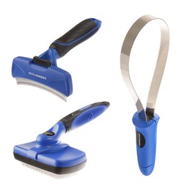 BOTH WINNERS Dog Shedding Brush Kit, Self Cleaning Slicker Brush, Self cleaning slicker deshedding comb ,Shedding Blade for Dogs and Cats, Grooming Kit with Ergonomic Handle 3 Packs