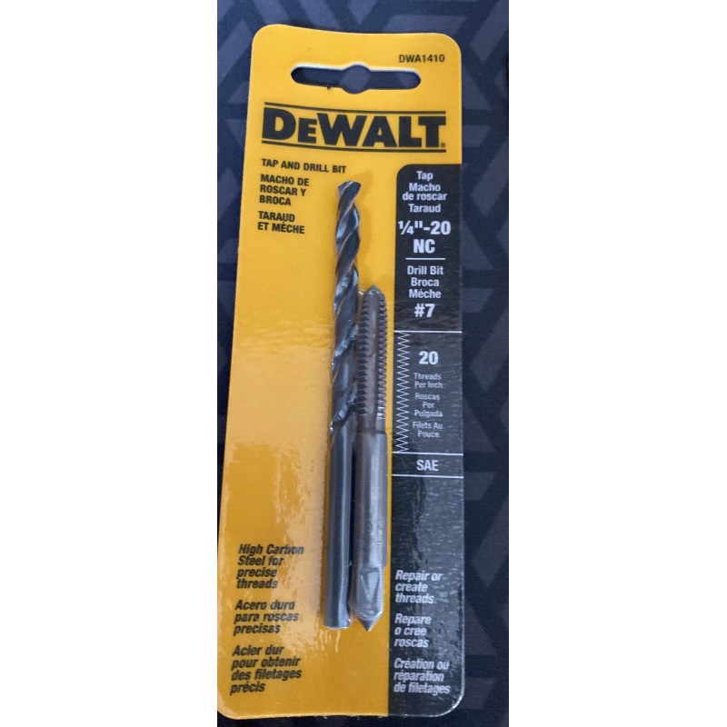 DEWALT 2 PACK DeWalt DWA1410 1/4"-20 NC Tap Set with
