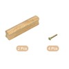 sourcing map 2Pcs Wood Drawer Pulls Handles with Screws Set
