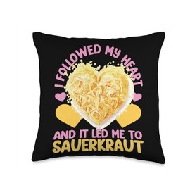 I Followed My Heart, and It Led Me to Sauerkraut Sauerkraut Throw Pillow, 16x16, Multicolor