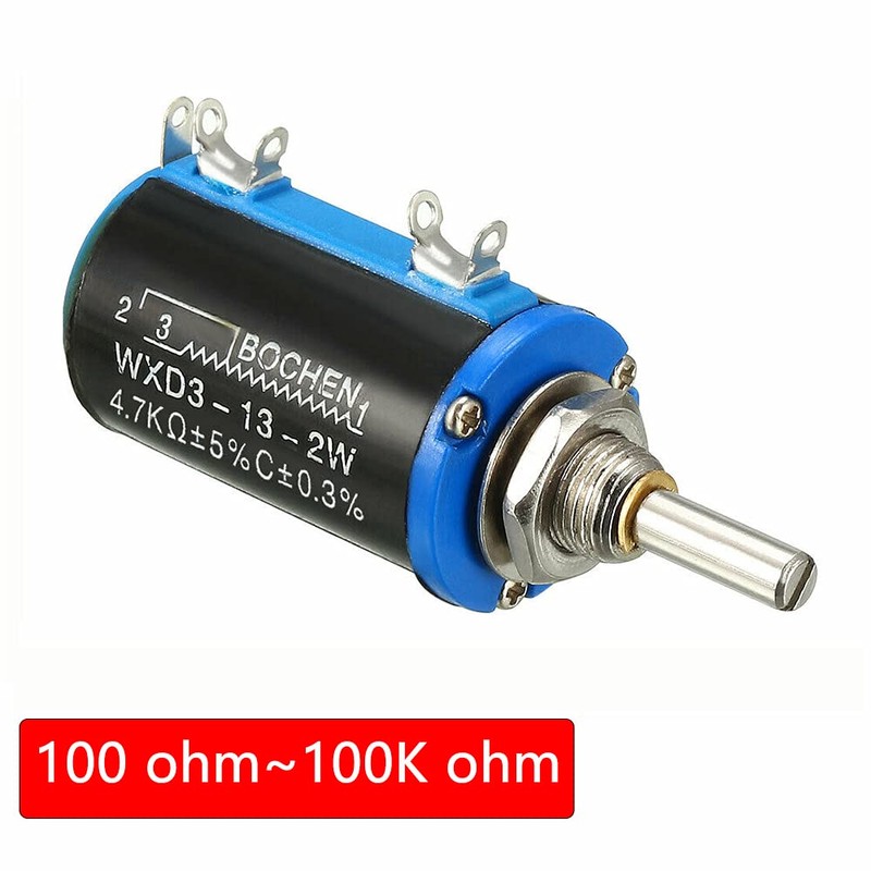 WXD3-13-2W 10 Turn Ohm Multi-Turn Wirewound Potentiometer Adjustable Resistor Set,