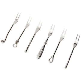 Jean Dubost Crations - 96003 - Forged Two-Pronged Forks - Box of 6 Cocktail Forks