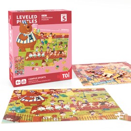 TOI Leveled Puzzles for Kids Aged 4 and Up, Toddler Puzzle Preschool Learning Jigsaw Puzzles, Large Pieces Educational Game for Boys Girls, Cognitive Story Step 5