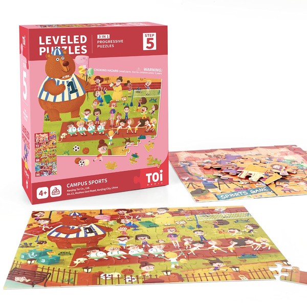 TOI Leveled Puzzles for Kids Aged 4 and Up, Toddler