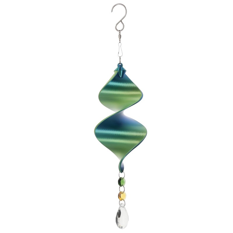 Shimmerz Cyclone Small Green Wind Spinner Hanging Garden Ornament Crystal