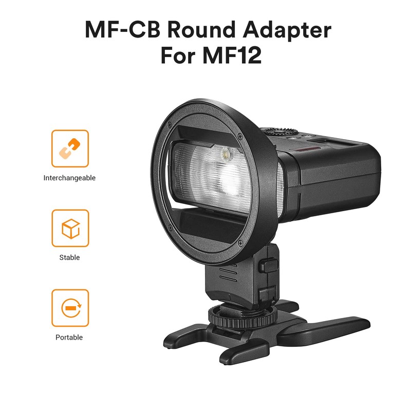 Godox MF-CB Round Adaptor for MF12 MF12-K2 Macro Flash