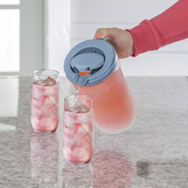 Sterilite 2 Qt Round Pitcher, Spout and Handle for Easy