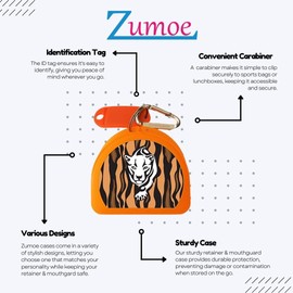 Zumoe Mouth Guard Case, Retainer Case, Mouthguard Dental Case - Tiger (Orange)