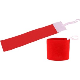 Red Adult Squad Armbands Elastic Non-Slip Adjustable Arm Band Neon Colored Adhesive Armband for Soccer Football Training Team Sports Supplies Protective Armbands