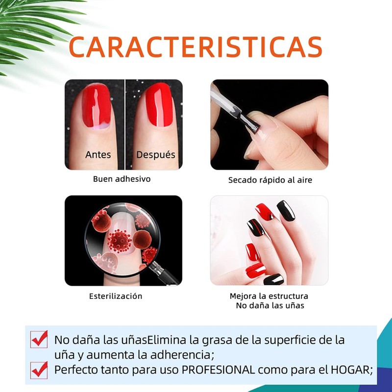 Morovan kit de imprimación de uñas con deshidratador de preparación