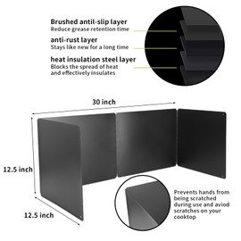 Grease Splatter Guard : Mineye Foldable Stove Splatter Guard, Stainless Steel Oil Splatter Guard, Stove Splash Guard Splatter Guard for Stove Frying Pan Splatter Guard 12.5 * 30 inch
