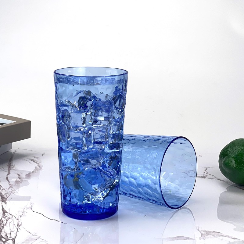 Yalin 24-Ounce Plastic Tumbler Acrylic Drinking Glasses, Reusable Plastic Cups,