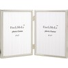 FineLiMoLa 5x7''Silver Double Frames,Rope Design Metal Photo Frame with Black