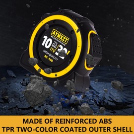 AYMXZT 33 FT Tape Measure with Fraction, Easy to Read, Self-Locking Heavy Duty Measuring Measure Tape for Construction, Carpentry and DIY Projects