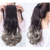 YJINCO YJWM007-gry Gradient Color Extension Point Wig, Ponytail Wig, Curly