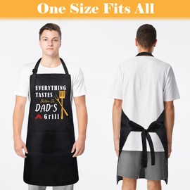 Fiodrimy Black Funny Aprons for Men, Grill Apron for Dad Gift, Husband - Best Flippin Dad Ever Birthday, Father’s Day Gifts from Daughter, Son, Wife for Daddy, Papa Aprons for Grilling BBQ Cooking