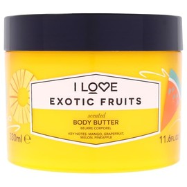 I LOVE Exotic Fruit Scented Body Butter - Hydrating Body Butter for Dry Skin - Vitamin E and Aloe Vera - Shea Butter and Coconut Oil - 330 ml         