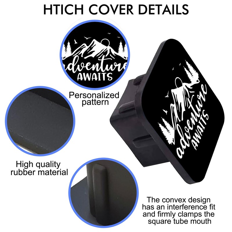NITAHHHY Trailer Hitch Cover,Adventure Awaits Nature Mountain 2 Inch Hitch