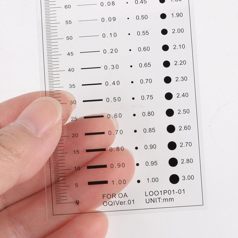 sourcing map High Precision SEC Size Estimation Chart 100mm Transparency