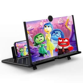 20" Screen Magnifier for Cell Phone -3D HD Magnifying Projector Screen Enlarger for Movies, Videos and Gaming – Foldable Phone Stand Holder with Screen Amplifier–Compatible with All Phones (Black-20)