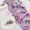 Cheesecloth Table Runner Purple, Boho Gauze Table Decor for Wedding