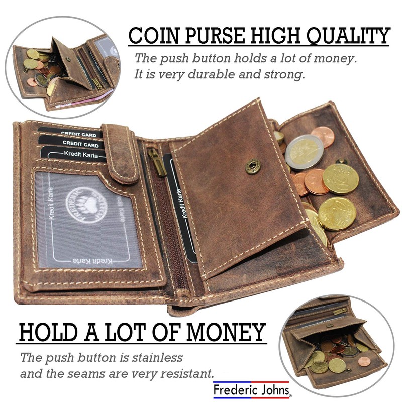Frédéric & Johns ® Men's Leather Wallet with RFID Protection,