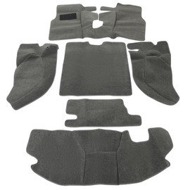 HECASA Carpet Rug Mat Kit w/Console Compatible with 1997-2006 Jeep Wrangler TJ Flocked Blanket Floor Mats Liners 6 Pcs Gray