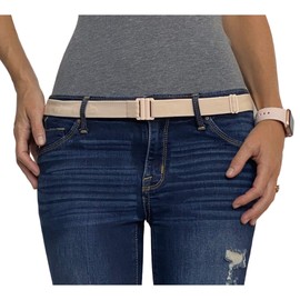 TIGHTS UP Adjustable Stretch Elastic Belt Women - No Show Flat Buckle Ladies Belts - Non- Slip Backing | Belts for Women