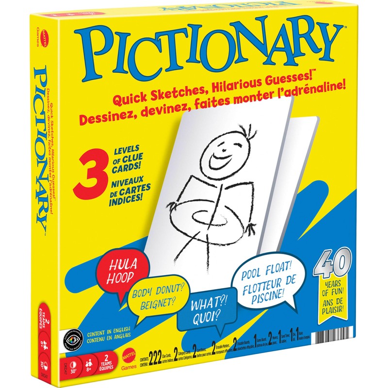 Mattel Games Pictionary Board Game, Drawing Game for Kids, Adults