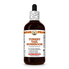 Turkey Tail Mushroom (Trametes Versicolor) Dry Mushroom Tincture, Made in Hawaii, All Natural, Vegan, Pure Liquid Extract - 4 fl.oz