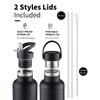 Sivaphe Insulated Water Bottle with Straw and 2 Lids Stainless