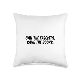 Ban The Fascists Save The Books Throw Pillow
