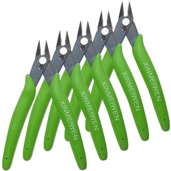 XINMEIWEN 5PCS Wire Cutters Precision Electronic Flush Cutters Mini Cutting