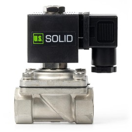 U.S. Solid 3/4" Stainless Steel Solenoid Valve - 12V DC Normally Closed Electric Solenoid Valve with Viton Seal, Junction Box Type