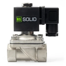 U.S. Solid 3/4" Stainless Steel Solenoid Valve - 12V DC Normally Closed Electric Solenoid Valve with Viton Seal, Junction Box Type