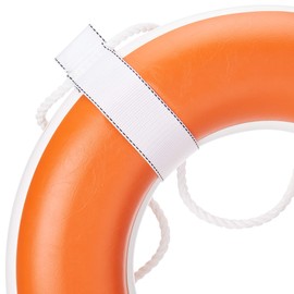 TAYLOR MADE PRODUCTS Vinyl Coated Foam Life Ring with White Grab Lines, White (20")