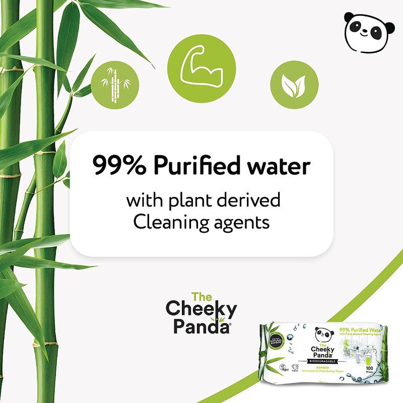 The Cheeky Panda Bamboo Antibacterial Wipes | Pack of 90