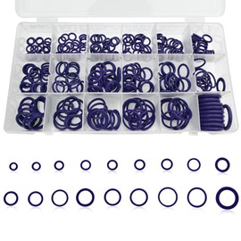 NTNEV 270 Pieces Seal Gasket Washer, Car Air Conditioning Compressor Seals O-Ring, 18-Grid Rubber Seals Gasket Assortment Set, Suitable for Automotive Air Conditioners, Machinery, Bearings (Purple)