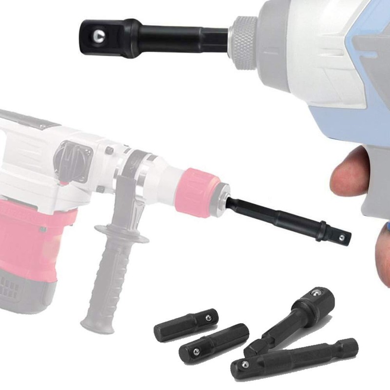 Gasea 8pcs 1/4", 3/8",1/2" Extension Socket Adapter Set and 4pcs