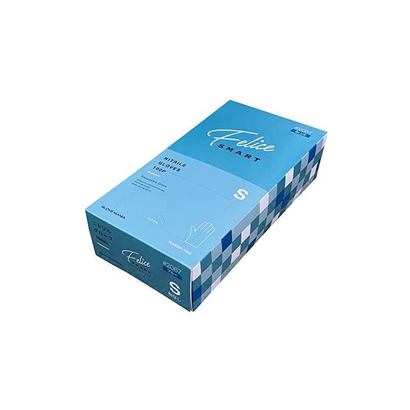 Kawanishi Industries 2067 Felice Smart Nitrile Gloves, Powder Free, 100